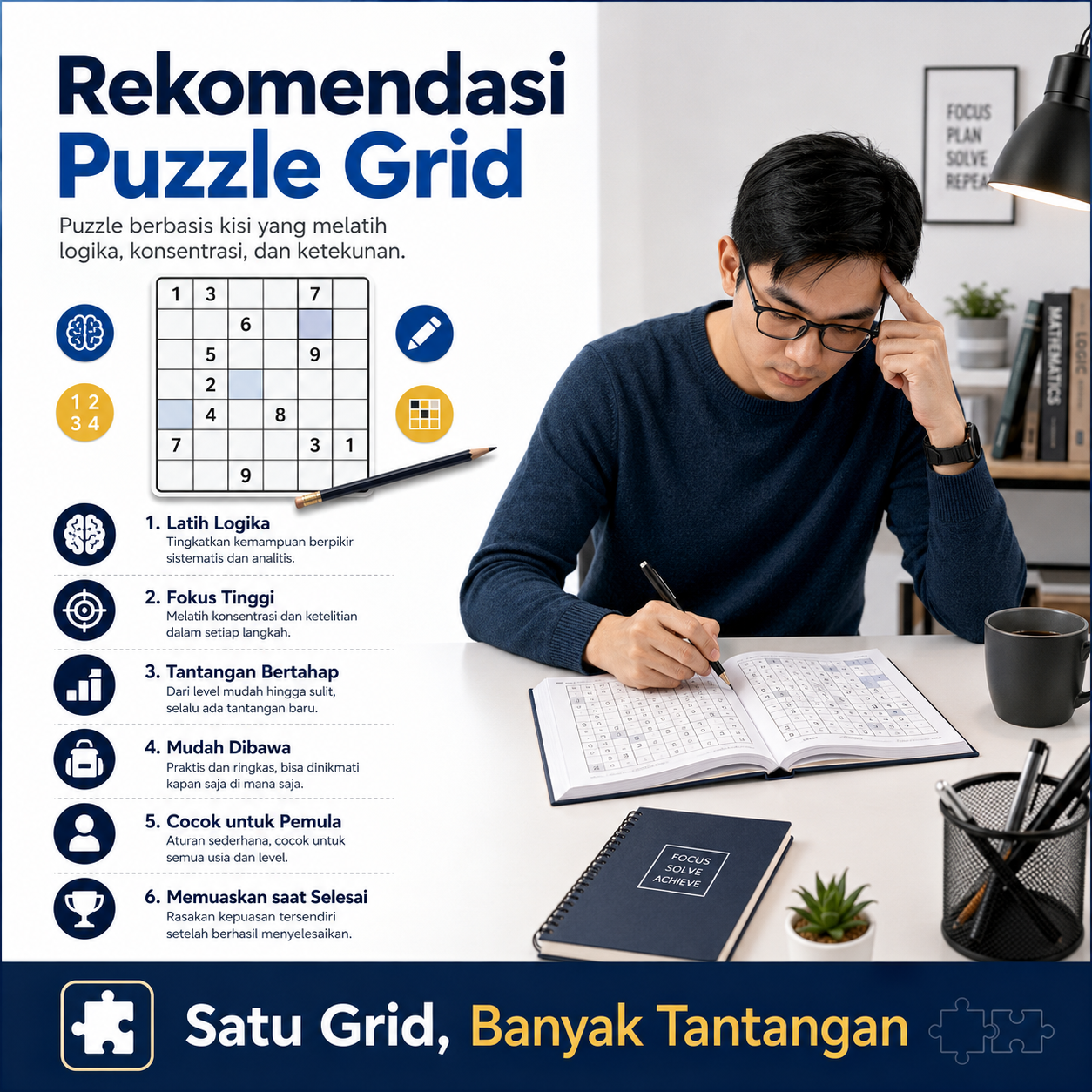 Rekomendasi Puzzle Grid untuk Melatih Logika