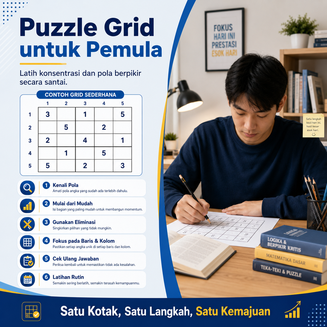 Puzzle Grid untuk Pemula dan Cara Menyelesaikannya
